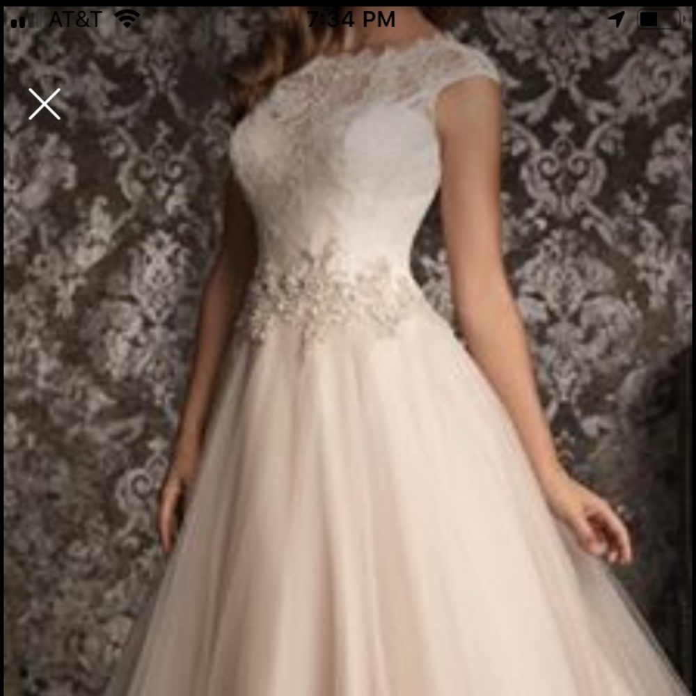 Gorgeous Allure Champagne Princess Wedding Gown